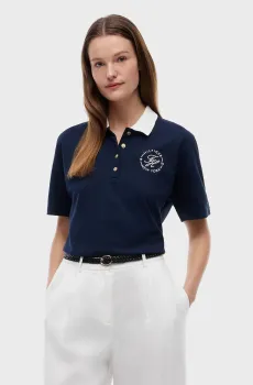 Женское темно-синее поло BRETON Синий M Tommy Hilfiger WW0WW50034