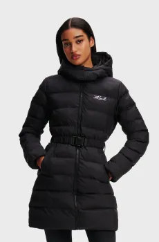 Женская черная куртка LIGHTWEIGHT LONG PUFFER Черный 40 Karl Lagerfeld 246W1514