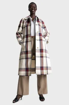 Женское пальто в клетку COTTON BLEND CHECK MAC Разноцветный M-L Tommy Hilfiger WW0WW40055
