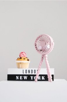 Настільний вентилятор з гнучким штативом - рожевий