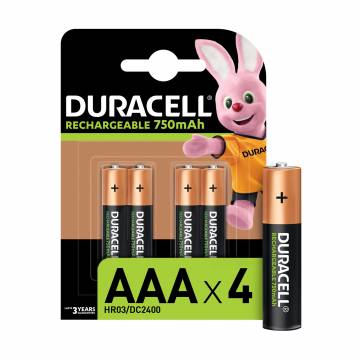 Аккумуляторы Duracell Recharge AAA 750 mAh, 4 шт Аккумуляторы Duracell Recharge AAA 750 mAh, 4 шт