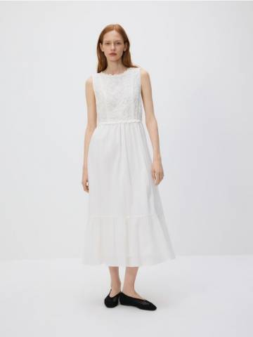 Reserved - Сукня міді - кремовий - WW248-01X Reserved - Сукня міді - кремовий - WW248-01X