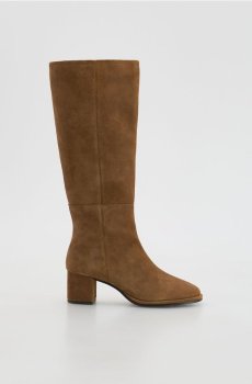 Reserved - Замшеві чоботи на підборах - коричневий - 780FE-88X