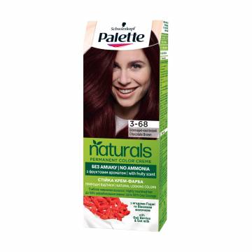 Безаммиачная краска для волос Palette Naturals Permanent Color Creme, 3-68 Шоколадно-каштановый, 110 мл Безаммиачная краска для волос Palette Naturals Permanent Color Creme, 3-68 Шоколадно-каштановый, 110 мл