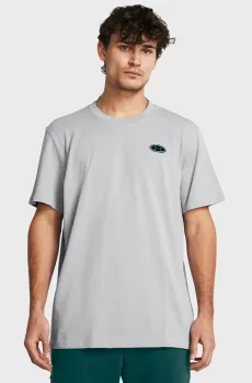 Мужская серая футболка UA HW LC PATCH SS Серый S Under Armour 1382902-011