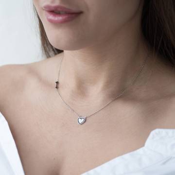 Серебряное колье "Сердце и стрела" 18953 Серебряное колье "Сердце и стрела" 18953