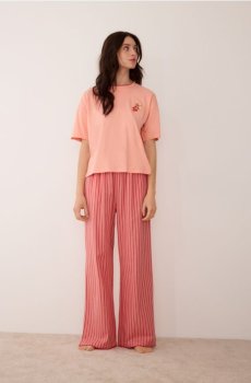 Reserved - Піжамний комплект із двох предметів із принтом - перцевий червоний - 127HQ-29X