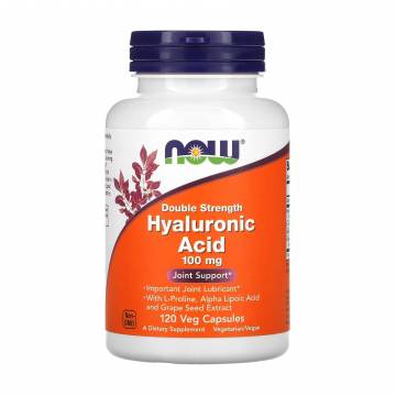 Гиалуроновая кислота NOW foods Double Strength Hyaluronic Acid 100 мг, 120 капсул Гиалуроновая кислота NOW foods Double Strength Hyaluronic Acid 100 мг, 120 капсул