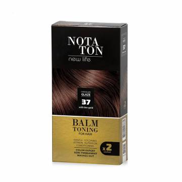Тонирующий бальзам для волос Notaton New Life Balm Toning с био-золотом, 37 Шоколадная глазурь, 2*30 мл Тонирующий бальзам для волос Notaton New Life Balm Toning с био-золотом, 37 Шоколадная глазурь, 2*30 мл