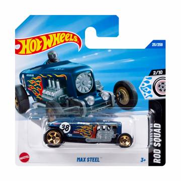Базовый автомобиль Hot Wheels Max Steel, синяя с оранжево-жёлтым рисунком, от 3 лет, 11*3.5*11 см (5785)