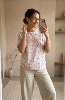 Бавовняна футболка з квітковим візерунком - other