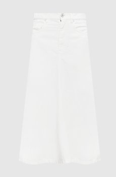 Джинсовая юбка цвета айвори с леном