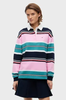Женское поло в полоску RUGBY Разноцветный XS Tommy Jeans DW0DW23483