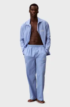 Мужская голубая пижама в полоску (рубашка, брюки) HERITAGE CREST Голубой XL Calvin Klein LV00NM2971