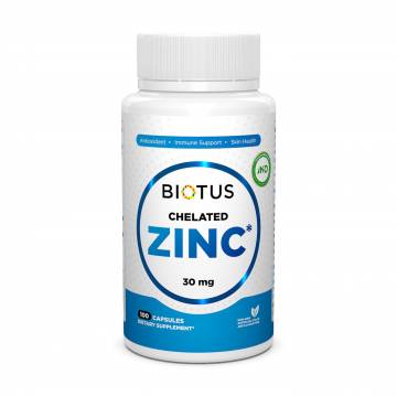 Хелатный цинк Biotus Chelated Zinc, 30 мг, 100 капсул