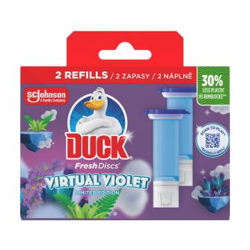 Диски чистоты для унитаза Duck Virtual Violet, 2*36 мл (сменный блок) Диски чистоты для унитаза Duck Virtual Violet, 2*36 мл (сменный блок)