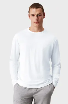Мужской белый лонгслив CREW NECK Белый L Calvin Klein 000NM2771E
