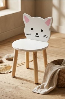 Стілець у формі кота - білий
