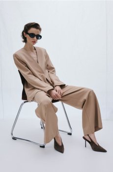 Reserved - Туфлі зі шкіри ягняти - темно коричневий - 698ID-89X