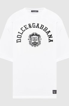 Белая футболка с контрастной вышивкой логотипа