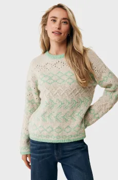 Женский бежевый свитер с узором Бежевый XS Mexx MF006610643W