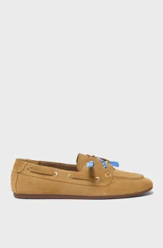 Женские бежевые замшевые топсайдеры Бежевый 37 MAJE MFACH00902_Camel