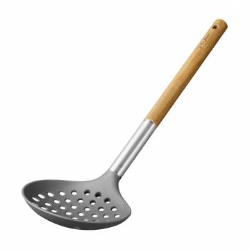 Шумовка Lamart Wood пластиковая, с деревянной ручкой (LT3976)