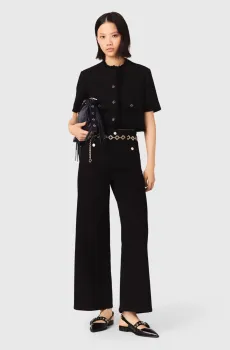 Женский черный твидовый жакет Черный 34 MAJE MFPVE00767_Black