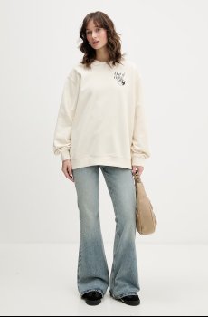 HUGO Blue кофта оверсайз для женщин из хлопка Classic Crew_B_3