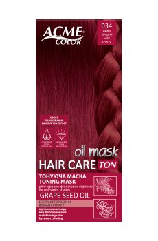 Тонирующая маска Acme Color Рябина Ton Oil Mask для красно-фиолетовых оттенков c эффектом ламинирования, 034 Дикая вишня, 30 мл