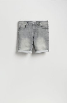 Reserved - Джинсові шорти slim - світло-сірий - YV420-09J