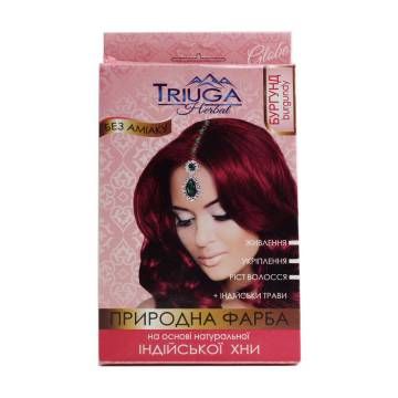 Безаммиачная краска для волос Triuga Herbal на основе натуральной индийской хны, Бургунд, 25 г Безаммиачная краска для волос Triuga Herbal на основе натуральной индийской хны, Бургунд, 25 г