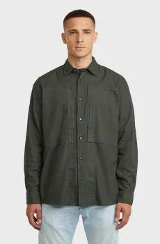 Мужская темно-серая рубашка Panelled Серый XL G-Star RAW D26858,E075