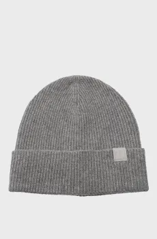 Мужская серая кашемировая шапка EMBLEM Серый ONESIZE Calvin Klein LV04D8013G