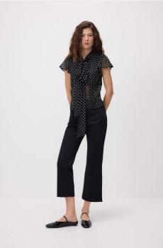 Reserved - Блузка з декоративною палітуркою - чорний - 485KH-99X