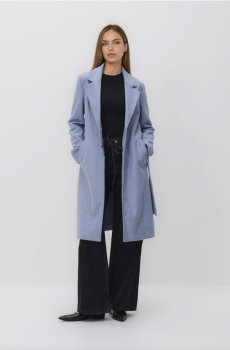 Reserved - Пальто з поясом - світло-блакитний - 447IA-50M