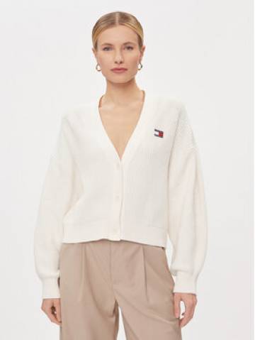 Tommy Jeans Кардиган Essential DW0DW17253 Білий Relaxed Fit Tommy Jeans Кардиган Essential DW0DW17253 Білий Relaxed Fit
