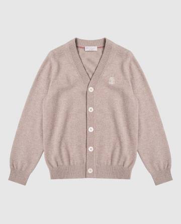 Детский бежевый кардиган из кашемира