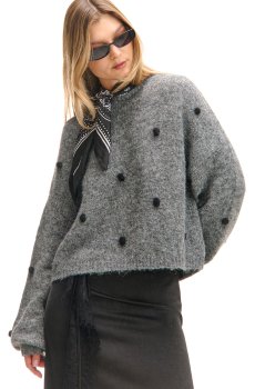 Cropp - Светр з аплікацією - темно-сірий