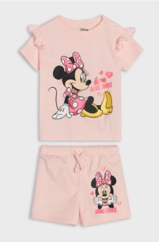 Комплект із футболки з шортами Minnie Mouse - персиковий