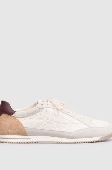 Кроссовки цвета айвори из кожи оленя