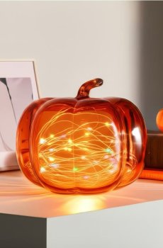 Декоративна LED-лампа у формі гарбуза - помаранчевий
