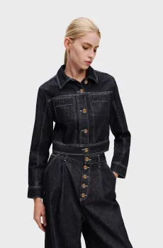 Женская темно-синяя джинсовая куртка BUTTON DENIM JACKET Синий XS Karl Lagerfeld A1W14048
