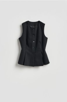 Reserved - Жилет з складками - чорний - 556KK-99X