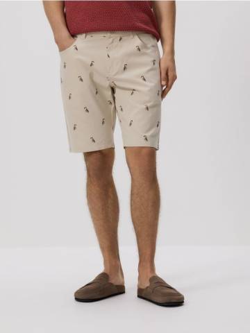 Reserved - Морквяні шорти з принтом - кремовий - 9397N-01P