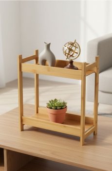 Дворівнева підлогова полиця - бежевий