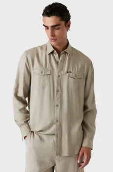 Мужская бежевая рубашка Бежевый XL Guess M5YH26.WHF70;G9I0