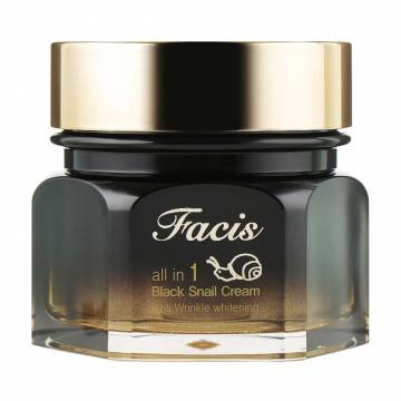 Восстанавливающий крем-эссенция для лица Facis All-In-One Black Snail Cream с муцином черной улитки, 100 мл