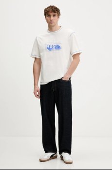 Хлопковая футболка Hugo Blue Nothal