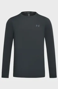Мужской черный лонгслив UA Wool Run LS-BLK Черный XL Under Armour 6012730-001